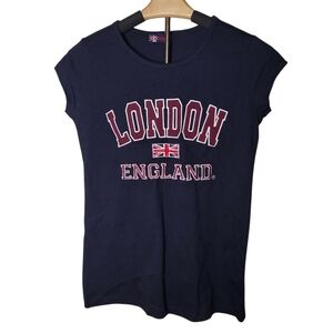 G-Crown Navy London England Fitted Tee Shirt